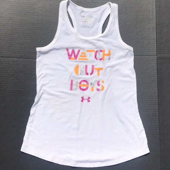 Under Armour Other - HP🏆🏆Watch out Boys UA White Tank Top